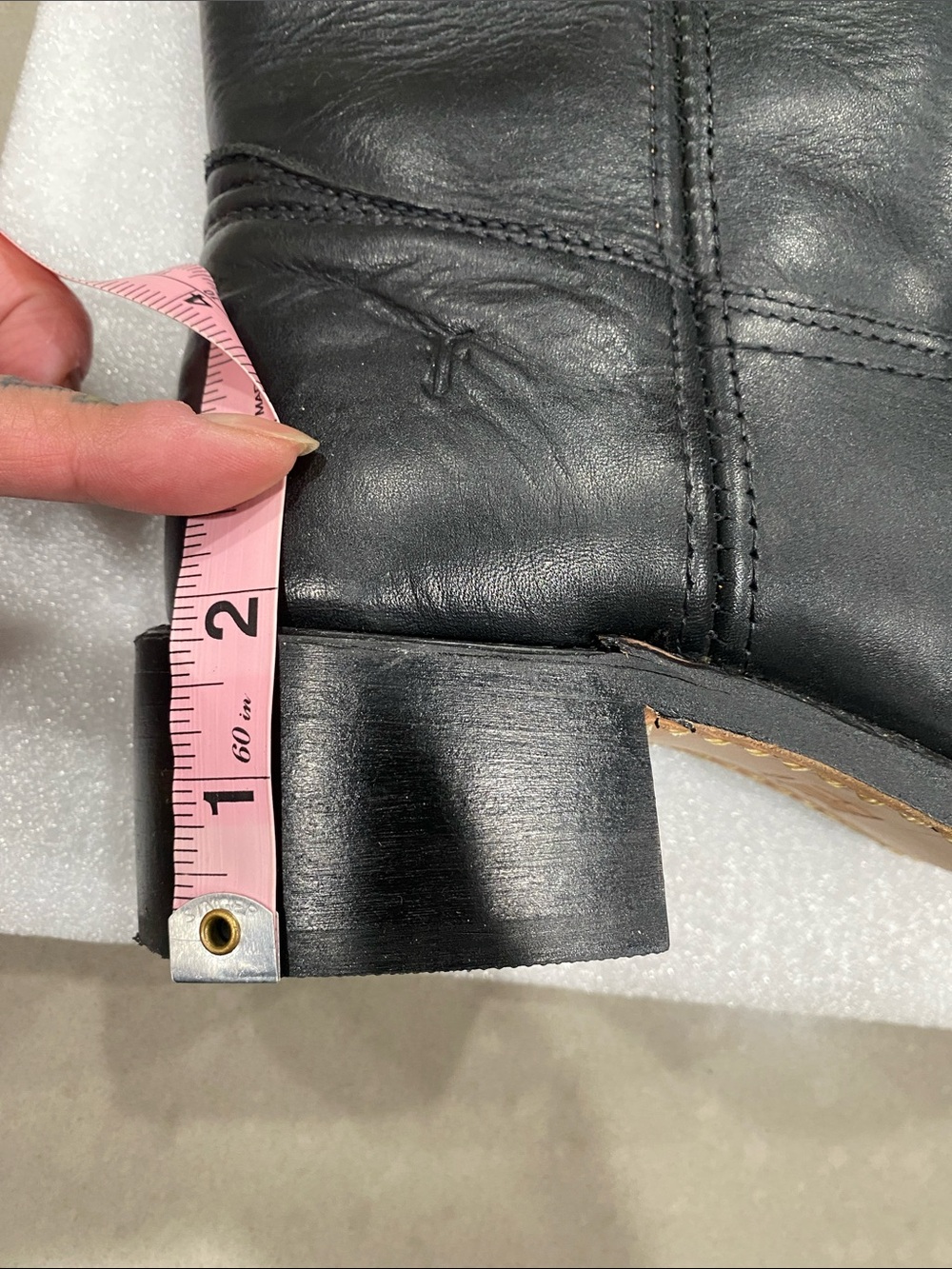 worn once FRYE black campus leather boots womens 8.5 made in USA - Picture 9 of 10